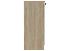 Příborník bílý a dub sonoma 60 x 30 x 70 cm kompozitní dřevo