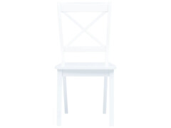  Jídelní židle 4 ks bílé masivní kaučukovník