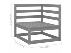 8dílná zahradní sedací souprava šedá masivní borovice