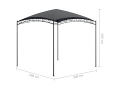 Altán 3 x 3 x 2,65 m antracitový 180 g/m²