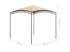 Altán 3 x 3 x 2,65 m krémový 180 g/m²