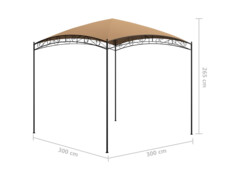 Altán 3 x 3 x 2,65 m taupe 180 g/m²