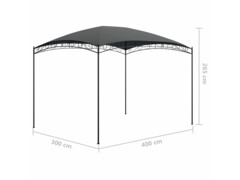 Altán 3 x 4 x 2,65 m antracitový 180 g/m²