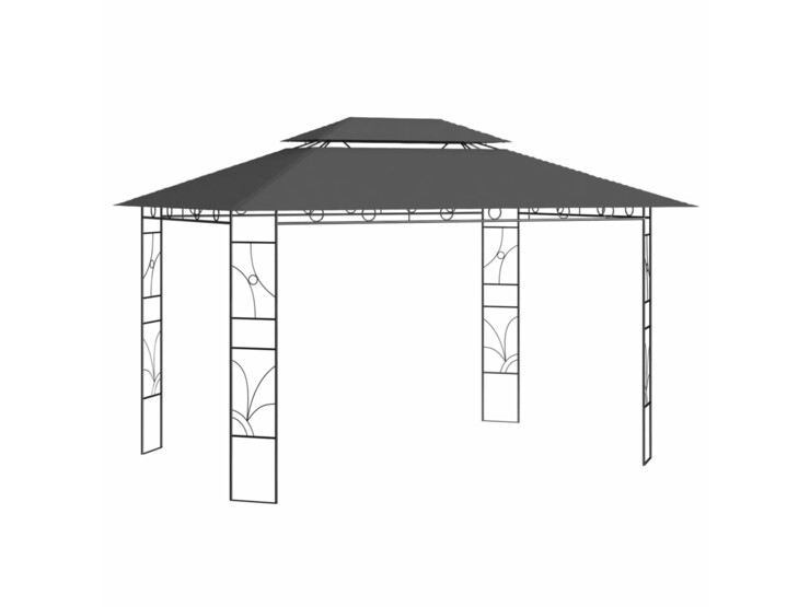 Altán 4 x 3 x 2,7 m antracitový 160 g/m²