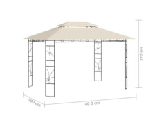 Altán 4 x 3 x 2,7 m krémový 160 g/m²