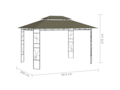 Altán 4 x 3 x 2,7 m taupe 160 g/m²