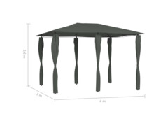 Altán s krytými sloupky 3 x 4 x 2,6 m antracitový 160 g/m²