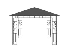 Altán s moskytiérou 3 x 3 x 2,73 m antracitový 180 g/m²