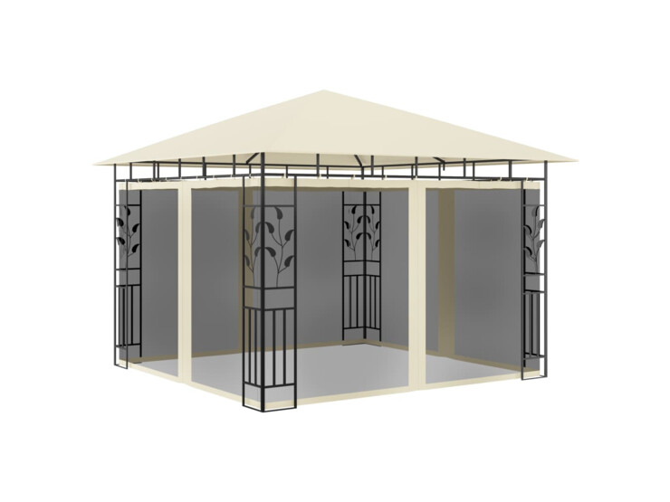 Altán s moskytiérou 3 x 3 x 2,73 m krémový 180 g/m²