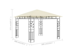 Altán s moskytiérou 3 x 3 x 2,73 m krémový 180 g/m²