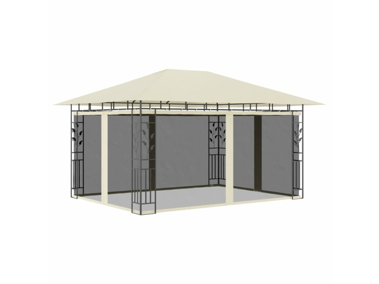 Altán s moskytiérou 4 x 3 x 2,73 m krémový 180 g/m²