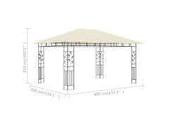 Altán s moskytiérou 4 x 3 x 2,73 m krémový 180 g/m²