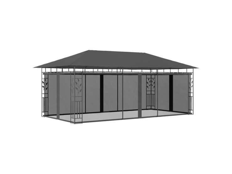 Altán s moskytiérou 6 x 3 x 2,73 m antracitový