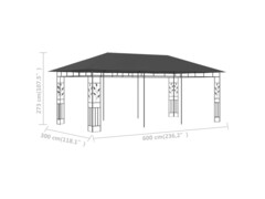 Altán s moskytiérou 6 x 3 x 2,73 m antracitový