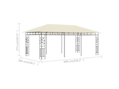 Altán s moskytiérou 6 x 3 x 2,73 m krémový