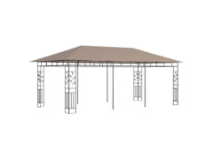 Altán s moskytiérou 6 x 3 x 2,73 m taupe 180 g/m²