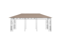 Altán s moskytiérou 6 x 3 x 2,73 m taupe 180 g/m²