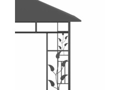 Altán s moskytiérou a světelné LED řetězy 3x3x2,73m antracitový