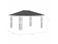 Altán s moskytiérou a světelné LED řetězy 4x3x2,73m antracitový