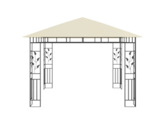 Altán s moskytiérou a světelnými LED řetězy 3x3x2,73 m krémový