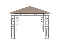 Altán s moskytiérou a světelnými LED řetězy 3x3x2,73 m taupe