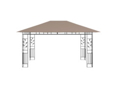 Altán s moskytiérou a světelnými LED řetězy 4x3x2,73 m taupe