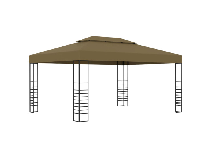 Altán se zatahovací střechou 3 x 3 m taupe 180 g/m²