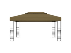 Altán se zatahovací střechou 3 x 3 m taupe 180 g/m²