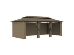 Altán se závěsy 600 x 298 x 270 cm taupe 180 g/m²