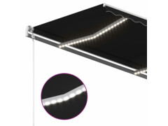 Automatická markýza LED a senzor větru 300 x 250 cm antracitová