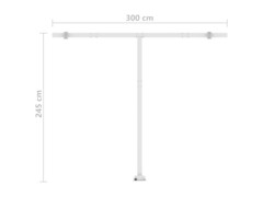 Automatická markýza LED a senzor větru 300 x 250 cm krémová