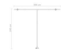 Automatická markýza LED a senzor větru 300 x 250 cm žlutobílá