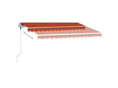 Automatická markýza LED a senzor větru 300x250 cm oranžovohnědá