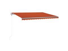 Automatická markýza LED a senzor větru 400x300 cm oranžovohnědá