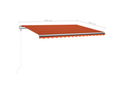 Automatická markýza LED a senzor větru 400x300 cm oranžovohnědá