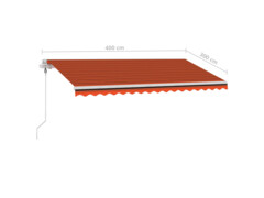 Automatická markýza LED a senzor větru 400x300 cm oranžovohnědá