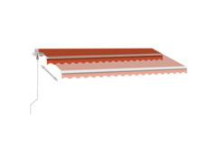 Automatická markýza LED a senzor větru 400x300 cm oranžovohnědá