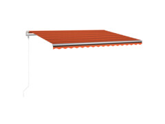 Automatická markýza LED a senzor větru 450x300 cm oranžovohnědá