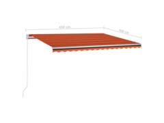 Automatická markýza LED a senzor větru 450x300 cm oranžovohnědá