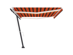 Automatická markýza LED a senzor větru 500x300 cm oranžovohnědá