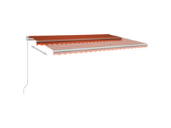 Automatická markýza LED a senzor větru 500x300 cm oranžovohnědá