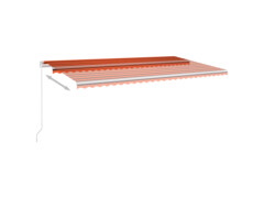 Automatická markýza LED a senzor větru 600x300 cm oranžovohnědá