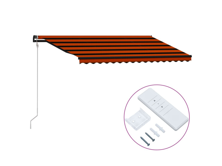 Automatická zatahovací markýza 400 x 300 cm oranžovo-hnědá