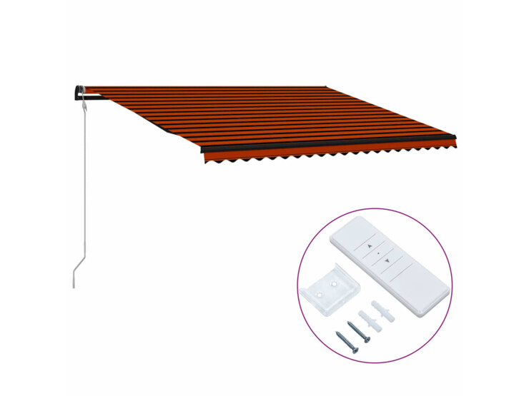 Automatická zatahovací markýza 500 x 300 cm oranžovo-hnědá