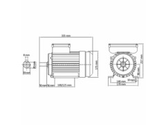 1fázový elektromotor hliník 1,5 kW/2 HP 2 póly 2800 ot./min