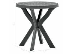 Bistro stolek antracitový Ø 70 cm plast