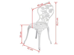 Bistro židle 2 ks litý hliník bílé