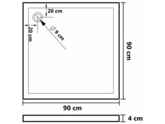 Čtvercová sprchová vanička ABS 90 x 90 cm