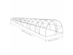 Fóliovník 54 m² 18 x 3 x 2 m