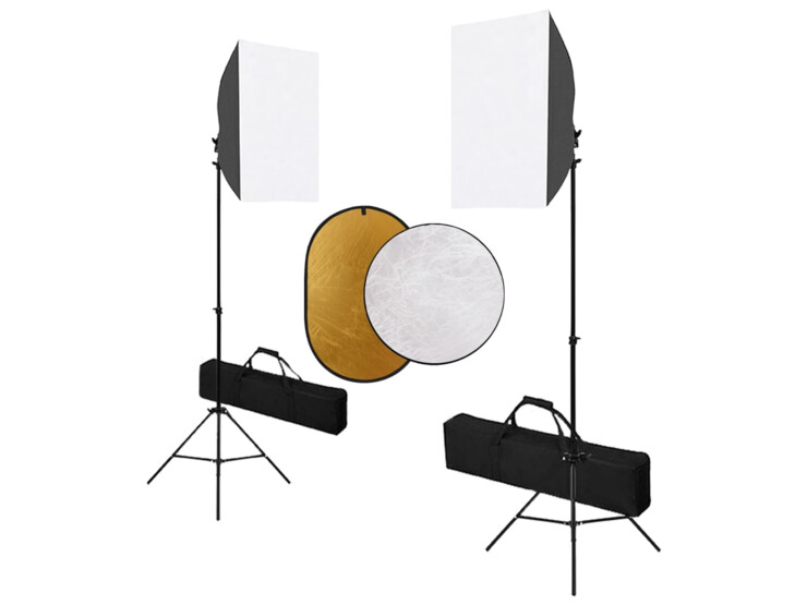 Foto studio set se softboxy a odraznou deskou